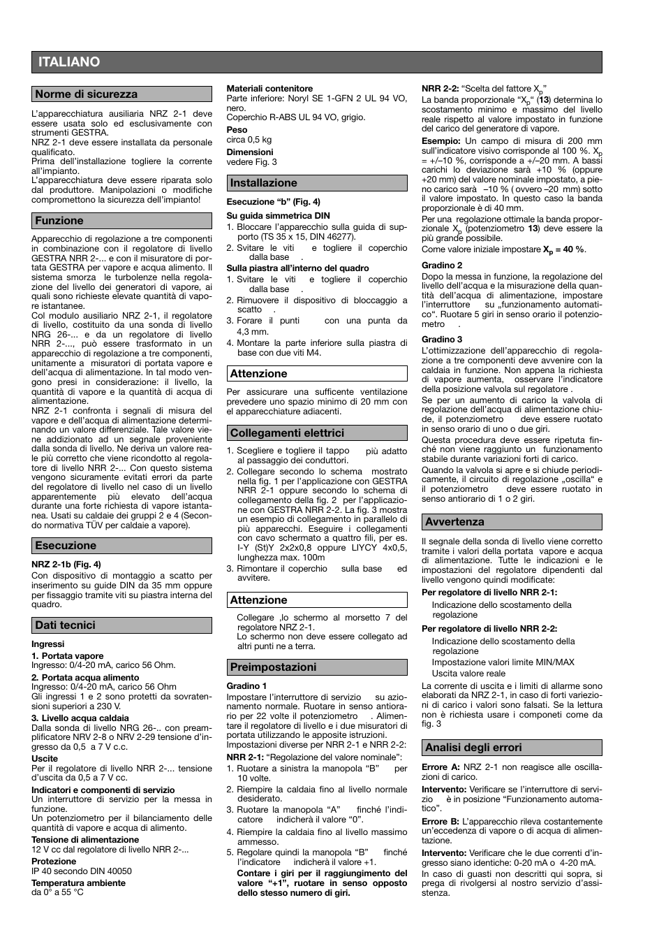Italiano | Flowserve NRZ 2-1 User Manual | Page 8 / 9