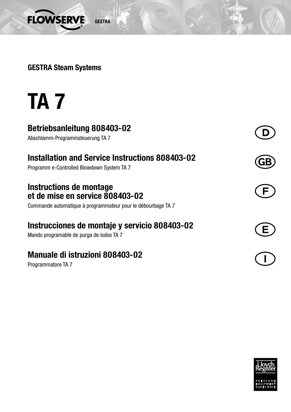 Flowserve TA 7 User Manual | 8 pages