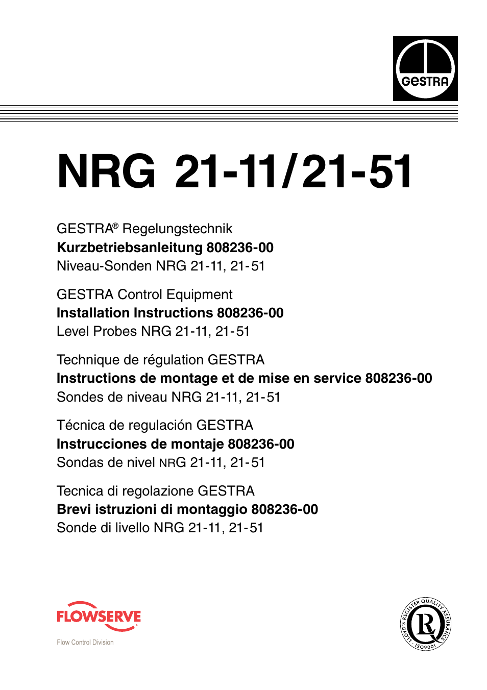 Flowserve NRG 21-11 User Manual | 20 pages
