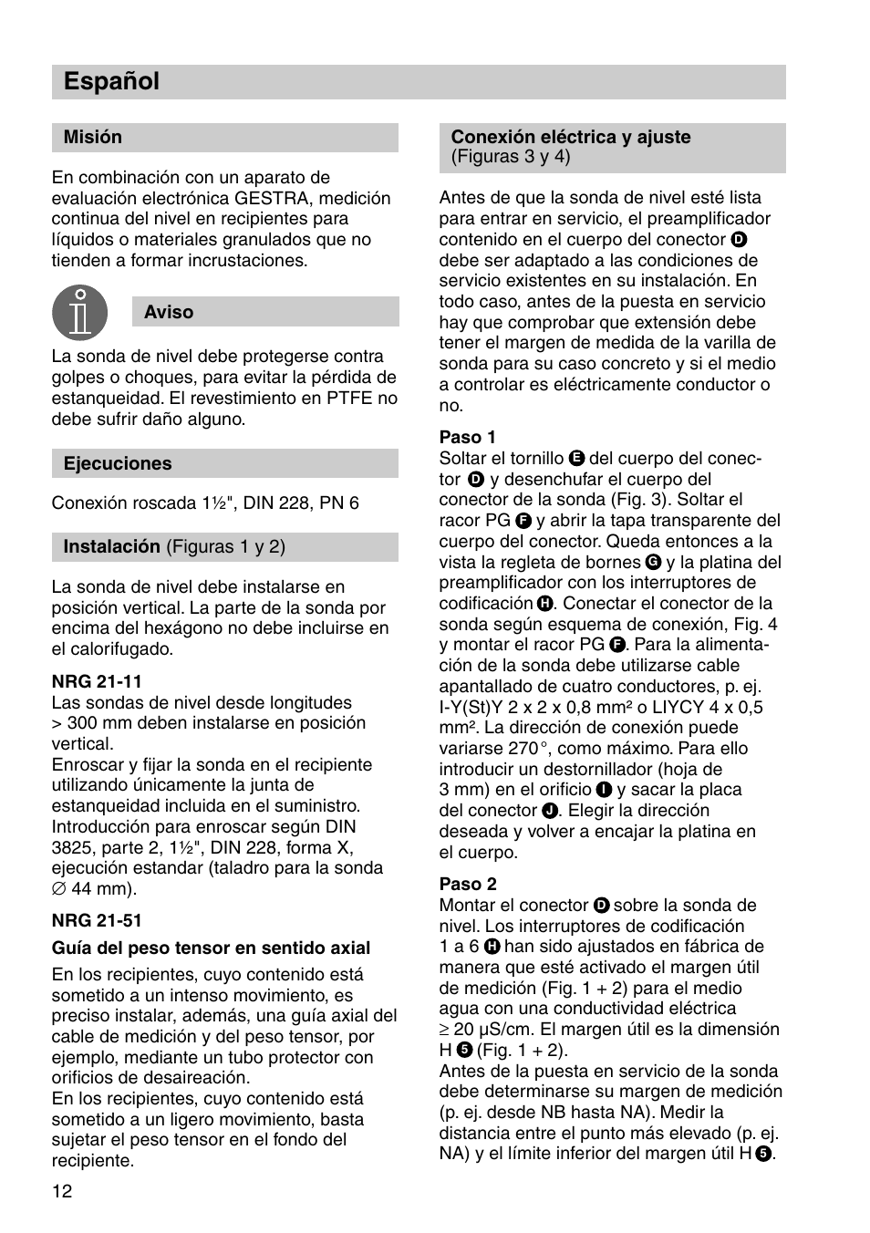 Español | Flowserve NRG 21-11 User Manual | Page 12 / 20