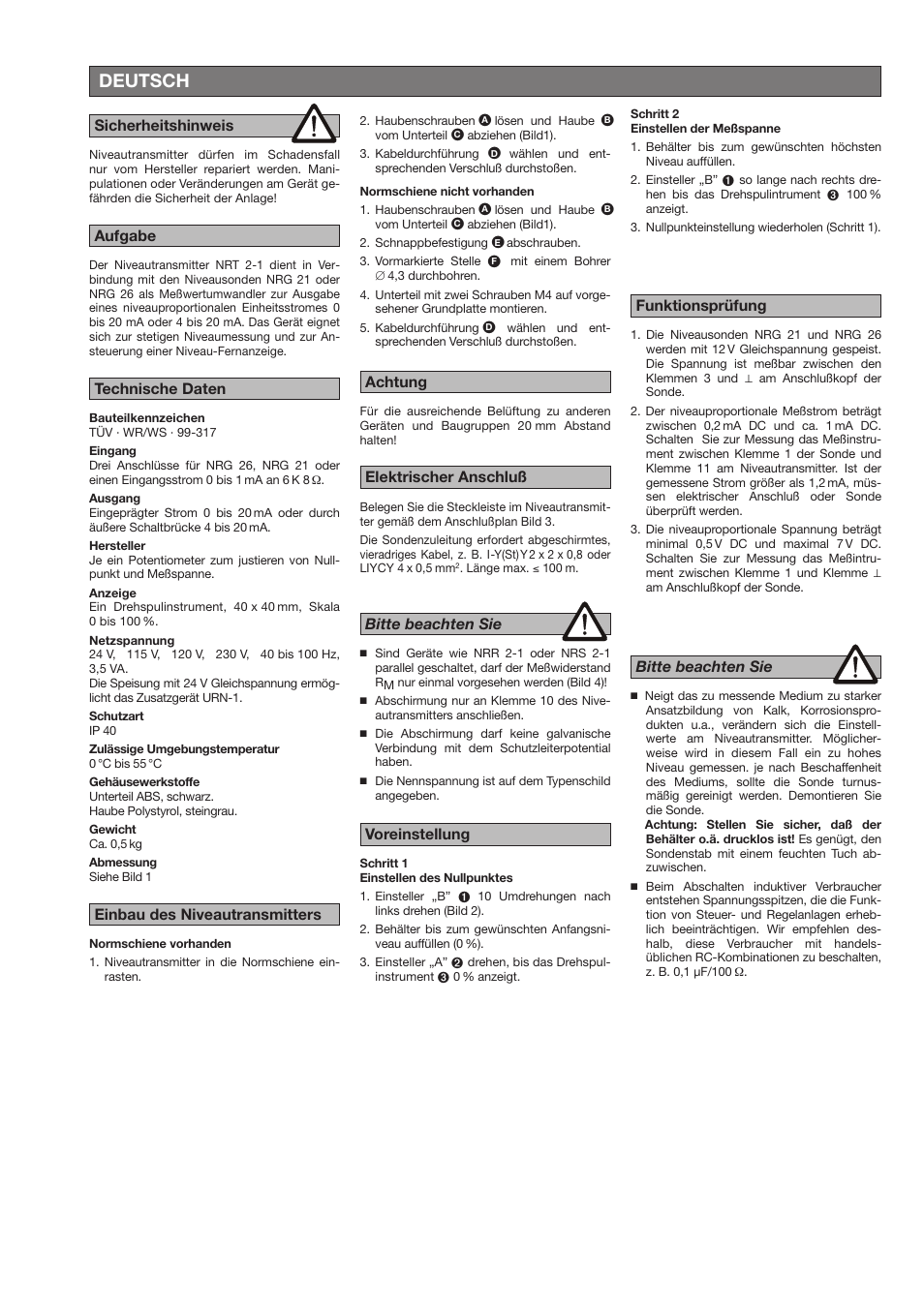 Deutsch | Flowserve NRT 2-1 User Manual | Page 3 / 7