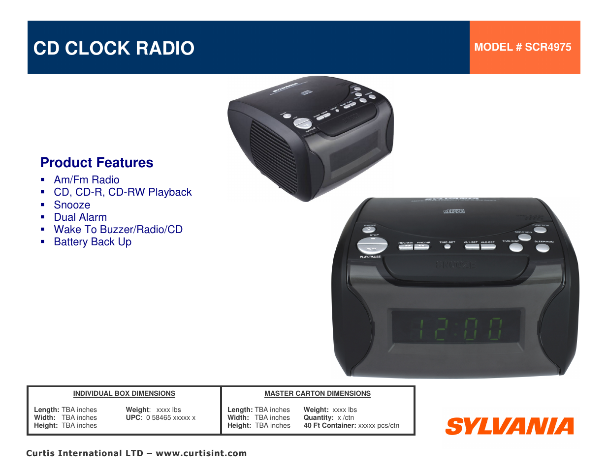 Curtis SCR4975 User Manual | 1 page