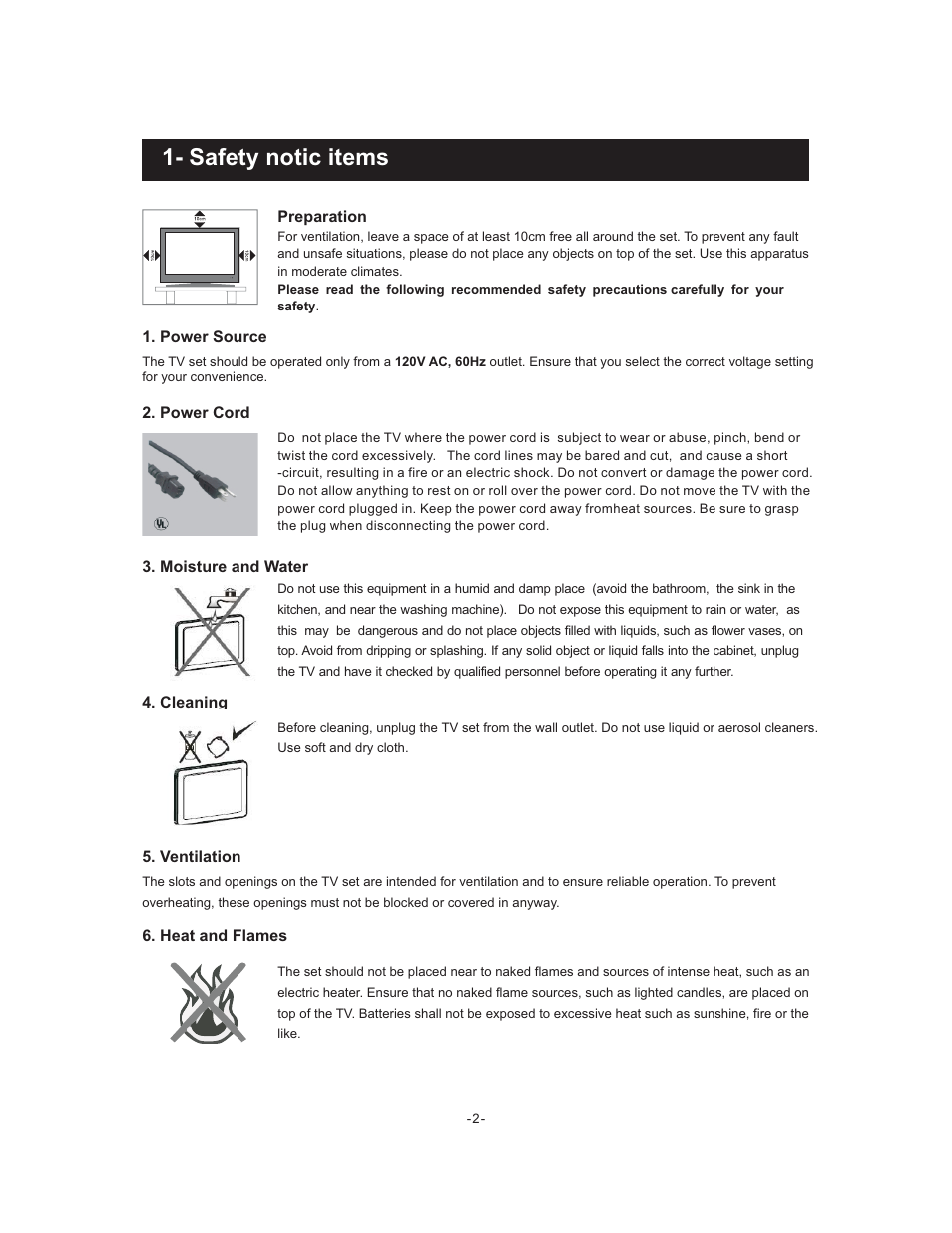 Safety notic items | Curtis LCDVD195A User Manual | Page 3 / 34