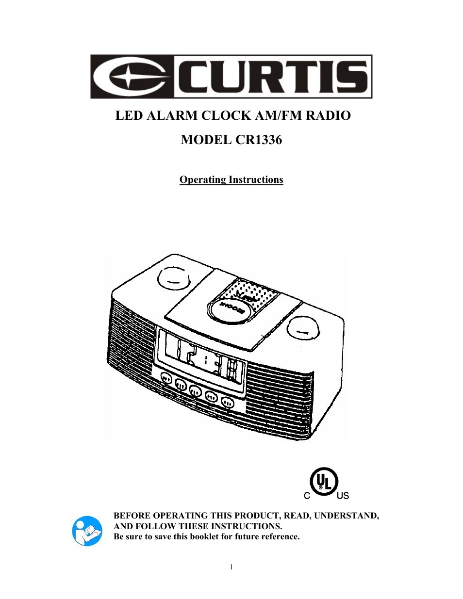 Curtis CR1336 User Manual | 9 pages