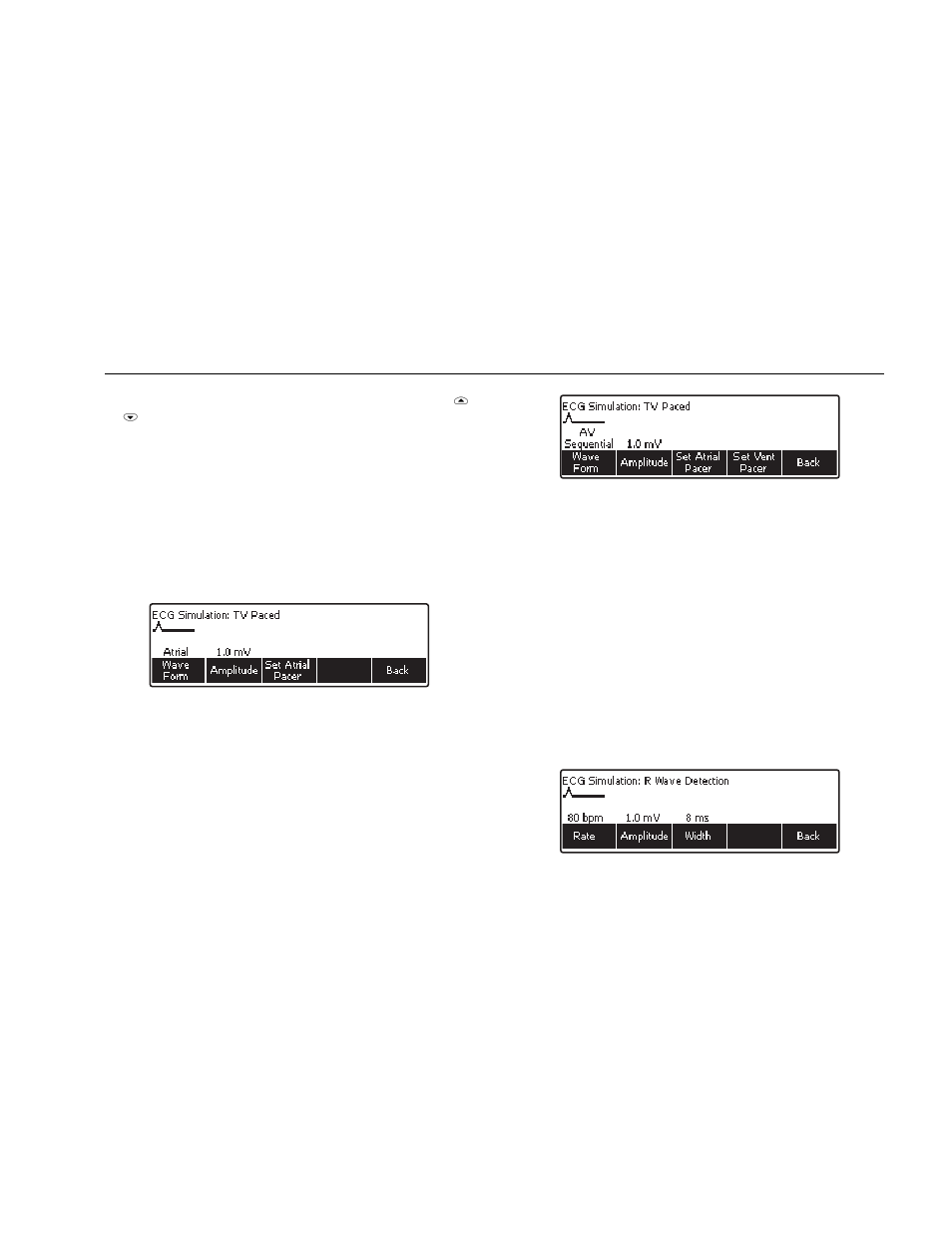 Selecting tv paced, Testing r wave detection | Fluke Biomedical 6000D Impulse User Manual | Page 37 / 92