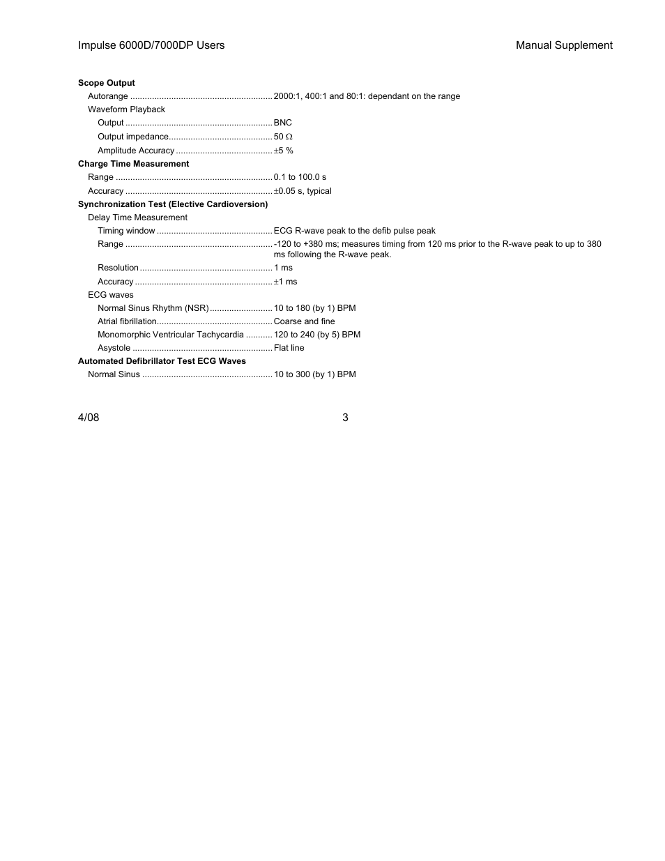 Fluke Biomedical 6000D Impulse Supplement User Manual | Page 4 / 12