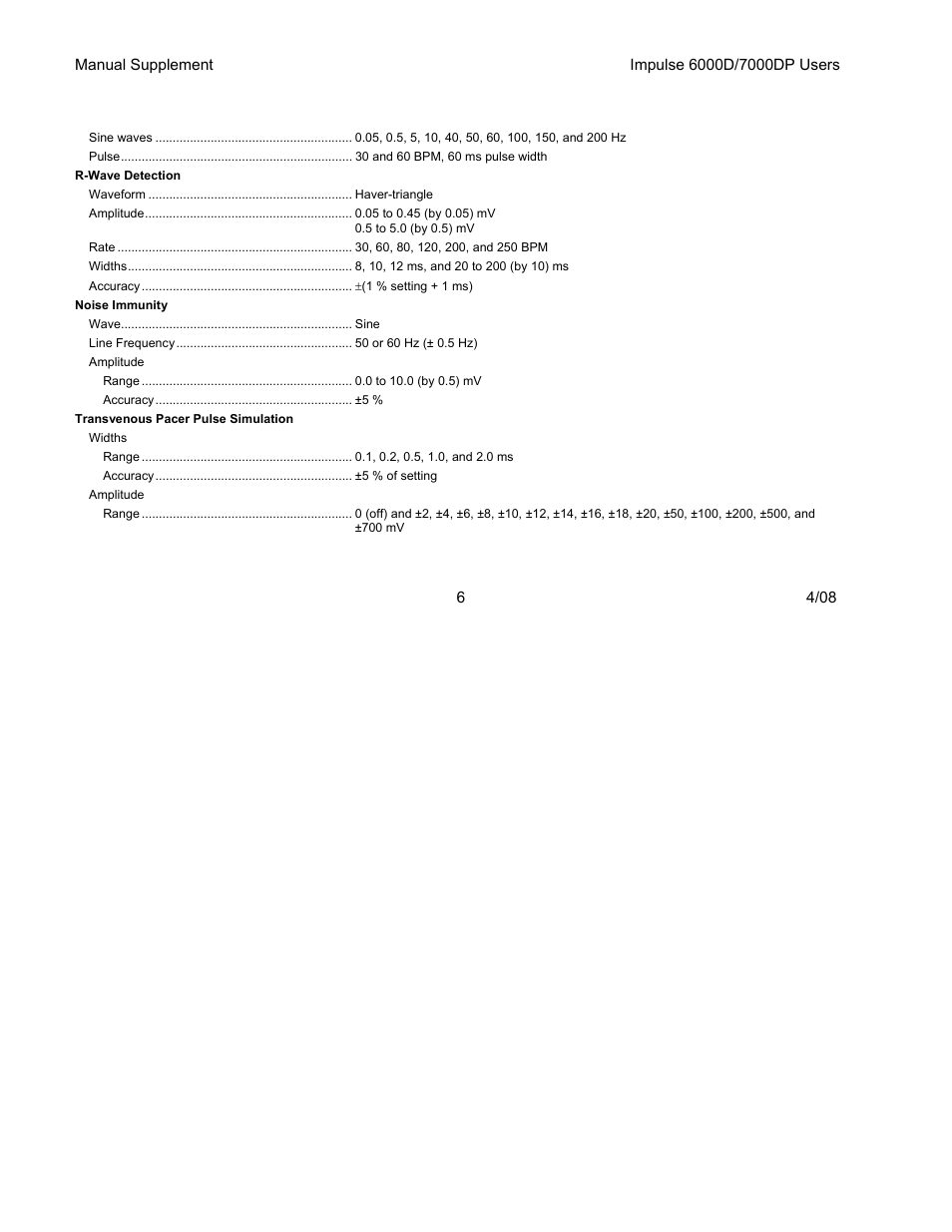 Fluke Biomedical 6000D Impulse Supplement User Manual | Page 7 / 12