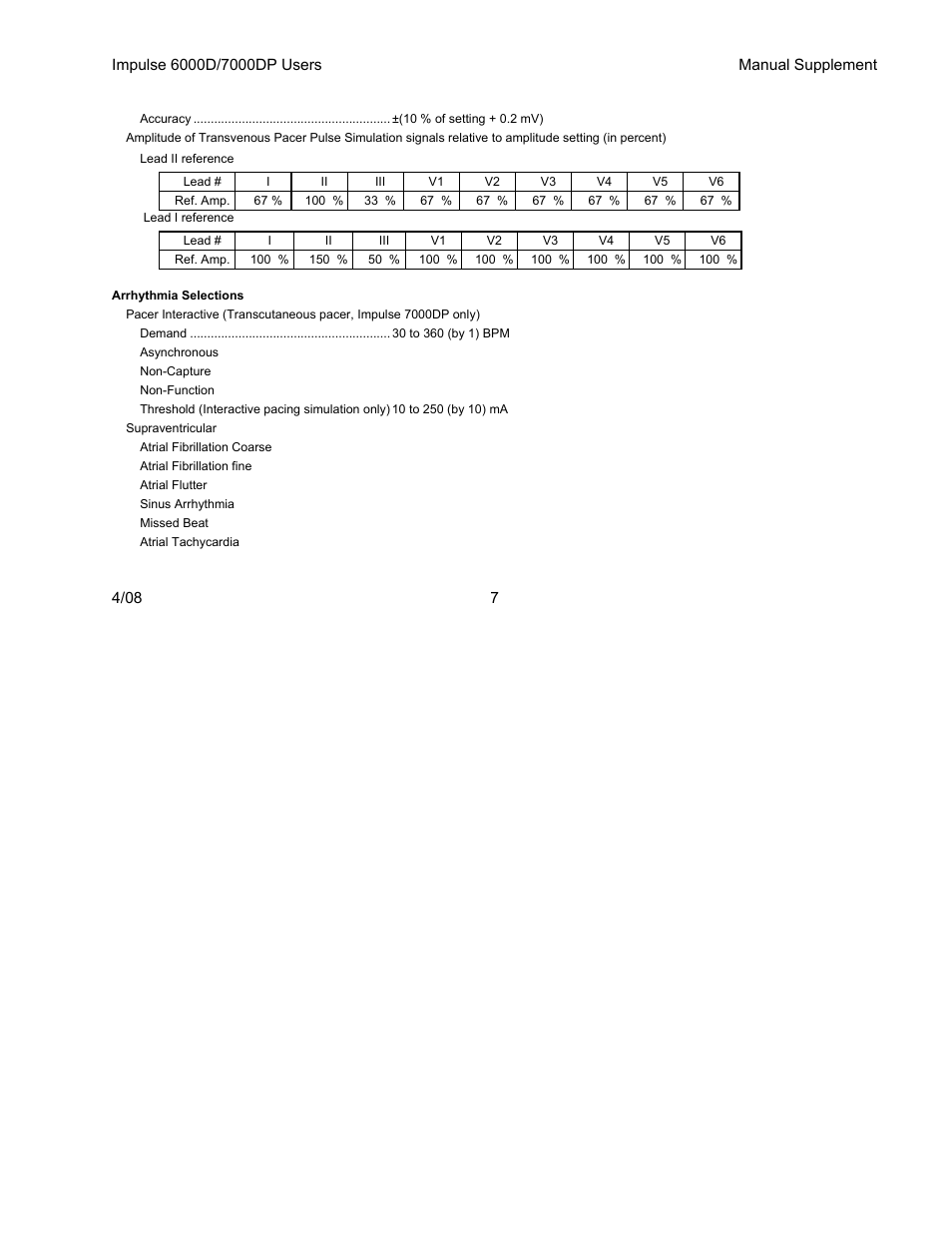 Fluke Biomedical 6000D Impulse Supplement User Manual | Page 8 / 12