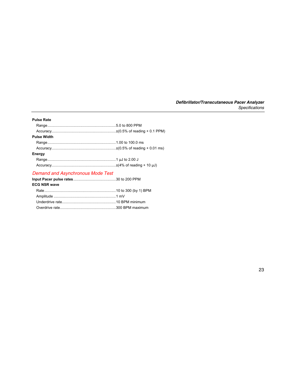 Demand and asynchronous mode test | Fluke Biomedical 6000D Impulse Getting Started User Manual | Page 35 / 36