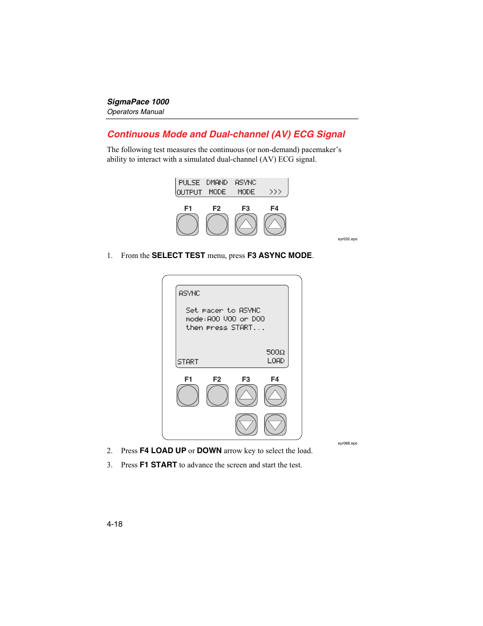 Continuous mode and dual-channel (av) ecg signal | Fluke Biomedical SigmaPace 1000 User Manual | Page 104 / 154