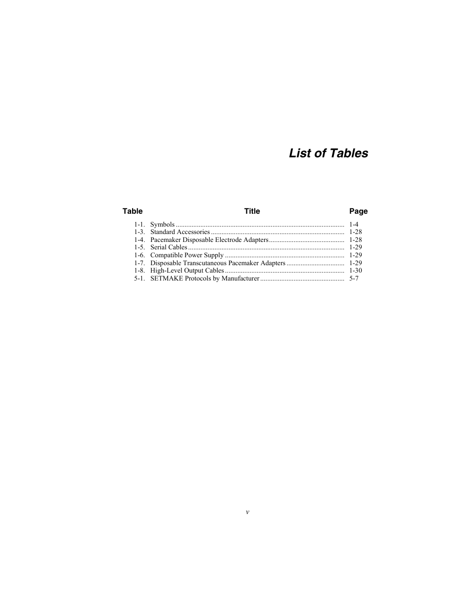 List of tables | Fluke Biomedical SigmaPace 1000 User Manual | Page 11 / 154
