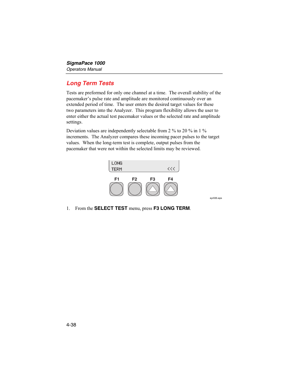 Long term tests | Fluke Biomedical SigmaPace 1000 User Manual | Page 124 / 154