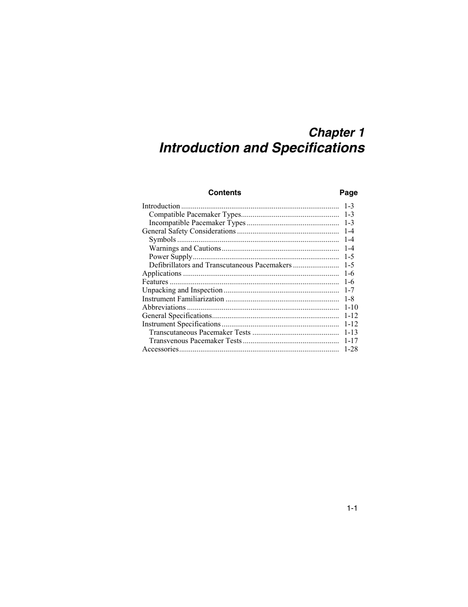 Introduction and specifications, Chapter 1 | Fluke Biomedical SigmaPace 1000 User Manual | Page 15 / 154