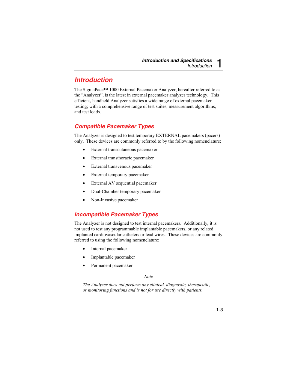Introduction, Compatible pacemaker types, Incompatible pacemaker types | Fluke Biomedical SigmaPace 1000 User Manual | Page 17 / 154