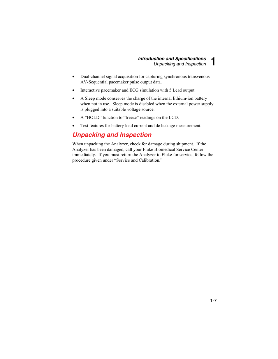 Unpacking and inspection | Fluke Biomedical SigmaPace 1000 User Manual | Page 21 / 154