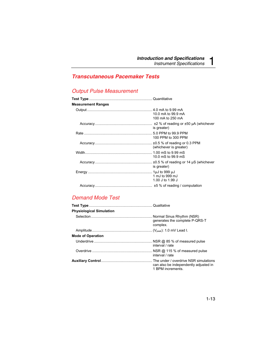 Transcutaneous pacemaker tests, Demand mode test | Fluke Biomedical SigmaPace 1000 User Manual | Page 27 / 154
