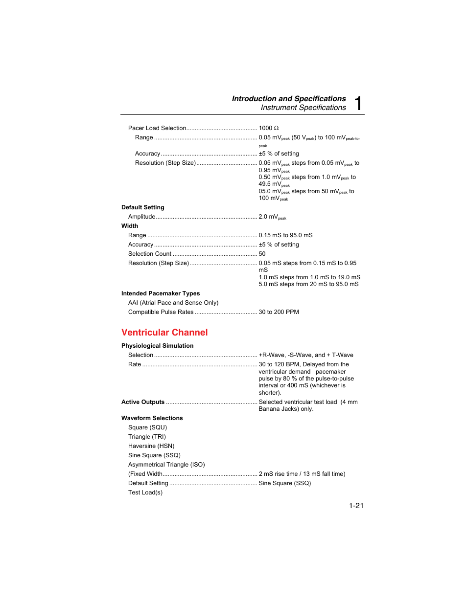 Ventricular channel | Fluke Biomedical SigmaPace 1000 User Manual | Page 35 / 154