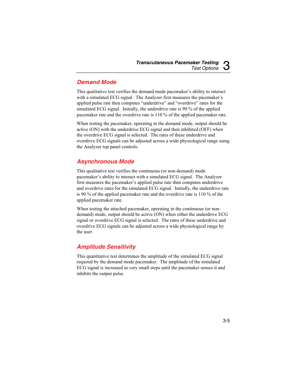 Demand mode, Asynchronous mode, Amplitude sensitivity | Fluke Biomedical SigmaPace 1000 User Manual | Page 59 / 154