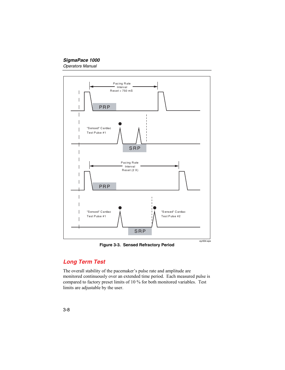 Long term test, Sigmapace 1000, P r p | S r p | Fluke Biomedical SigmaPace 1000 User Manual | Page 62 / 154