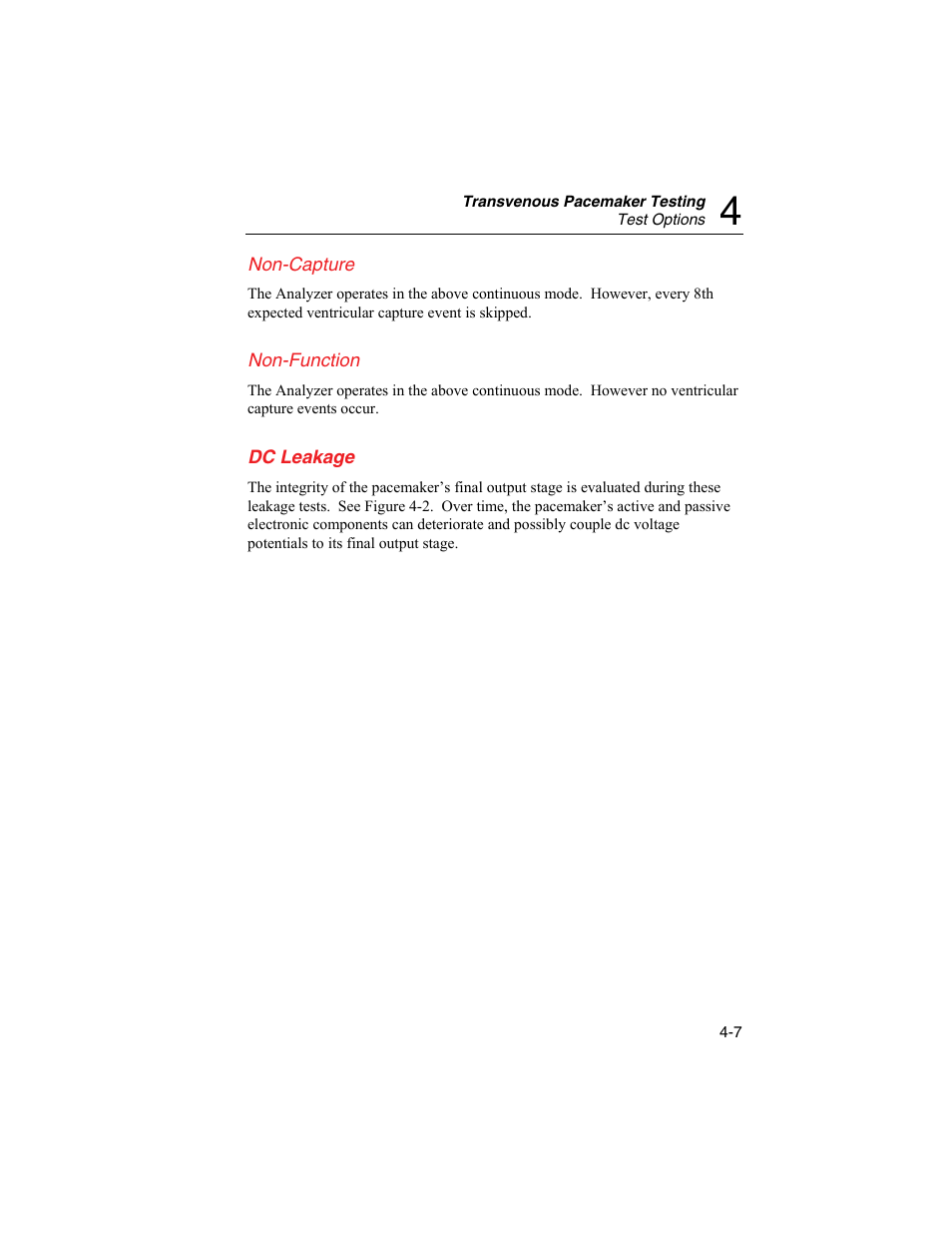 Non-capture, Non-function, Dc leakage | Fluke Biomedical SigmaPace 1000 User Manual | Page 93 / 154