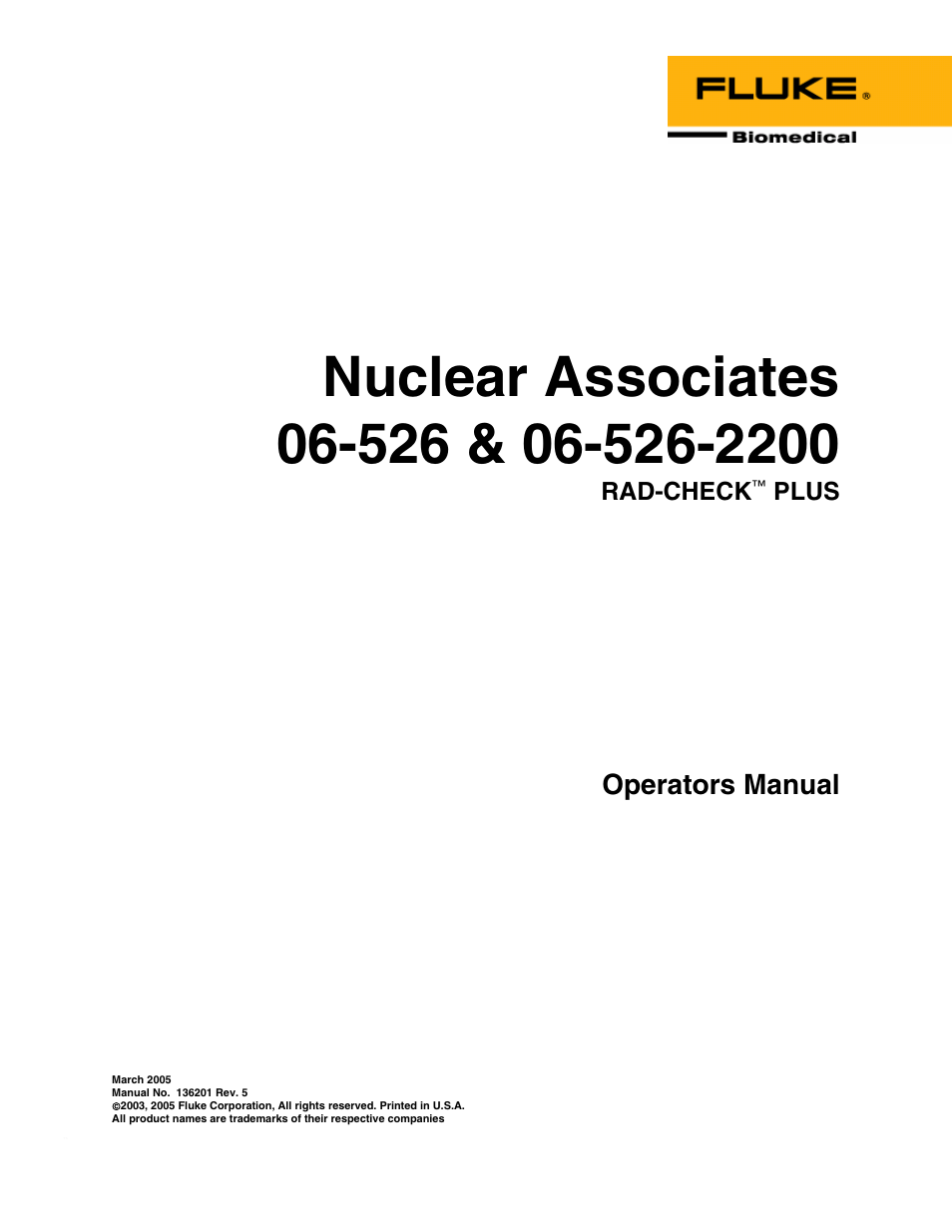 Fluke Biomedical 06-526 User Manual | 26 pages