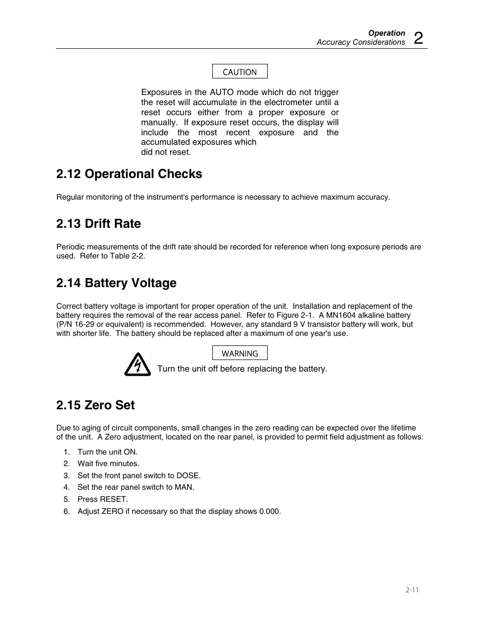 12 operational checks, 13 drift rate, 14 battery voltage | 15 zero set | Fluke Biomedical 06-526 User Manual | Page 19 / 26