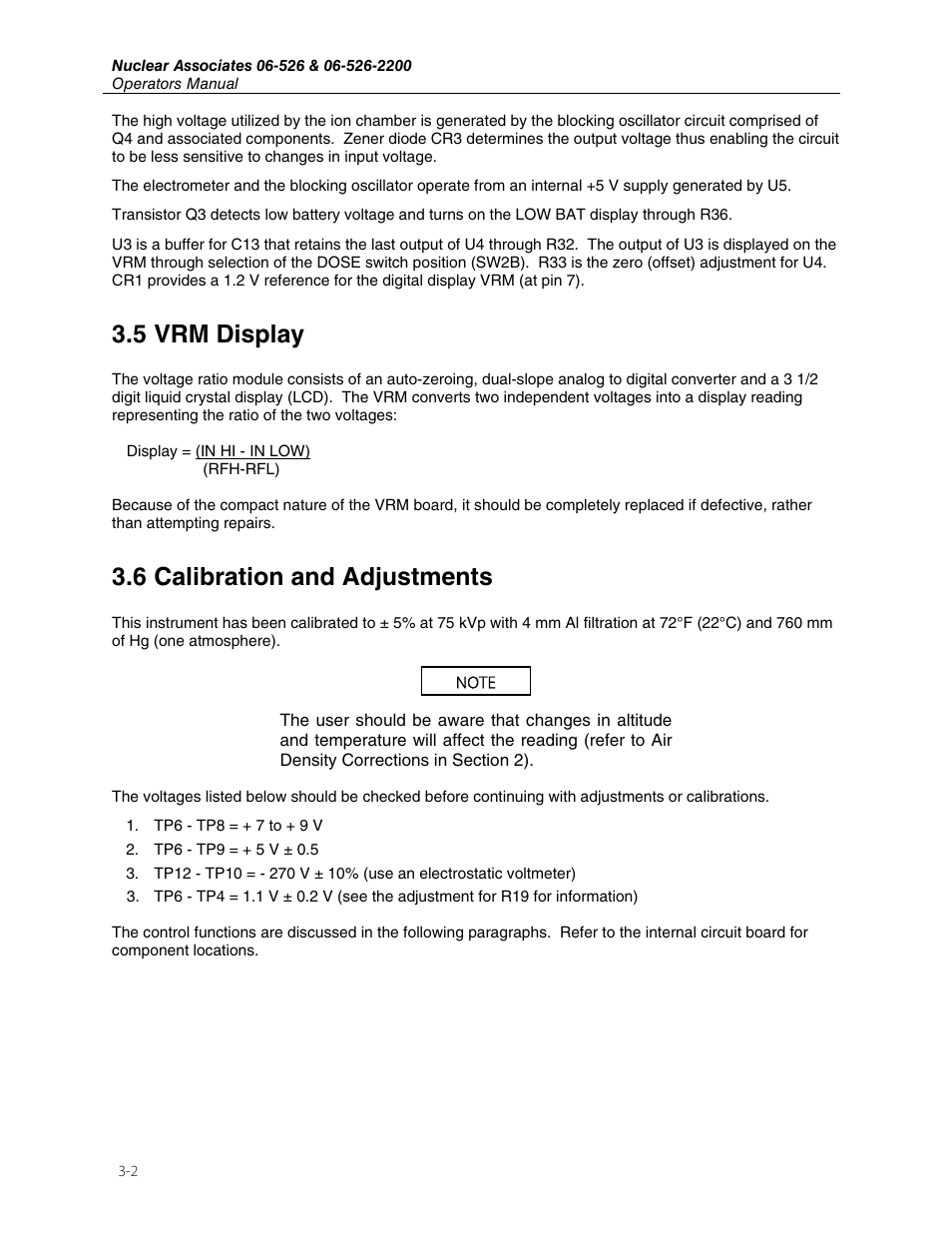5 vrm display, 6 calibration and adjustments | Fluke Biomedical 06-526 User Manual | Page 22 / 26
