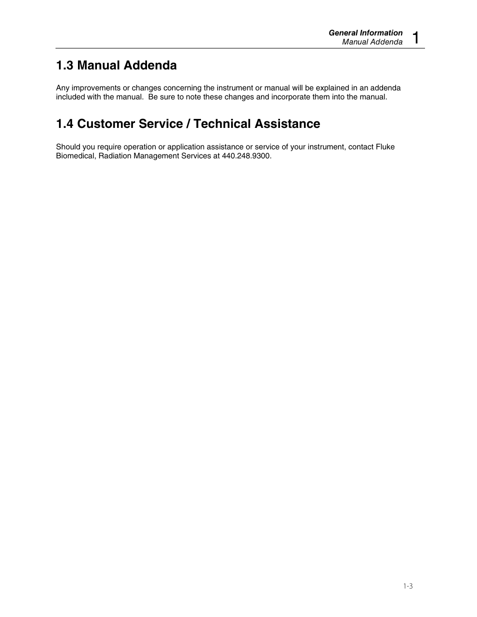 3 manual addenda, 4 customer service / technical assistance | Fluke Biomedical 06-526 User Manual | Page 7 / 26