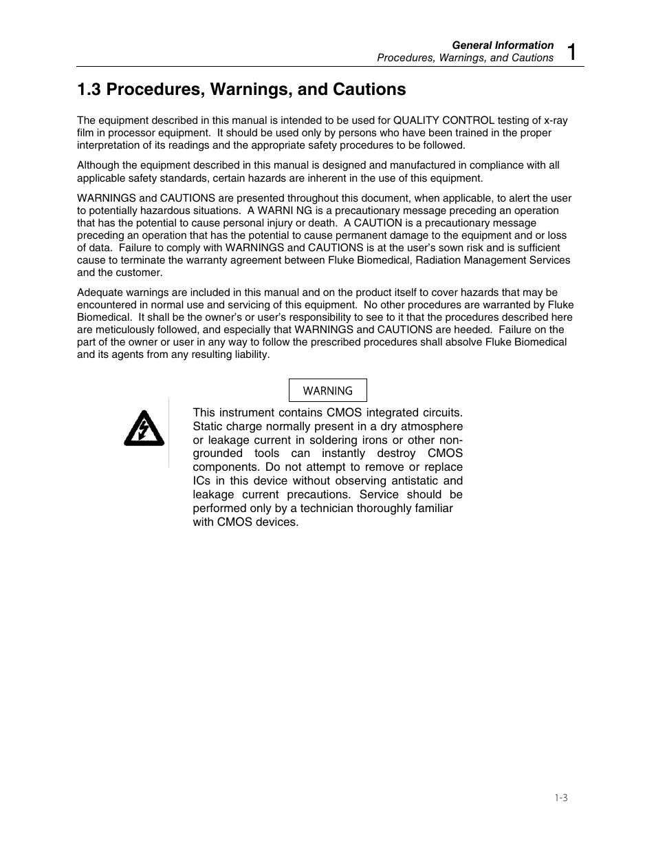 3 procedures, warnings, and cautions | Fluke Biomedical 07-417 User Manual | Page 7 / 16