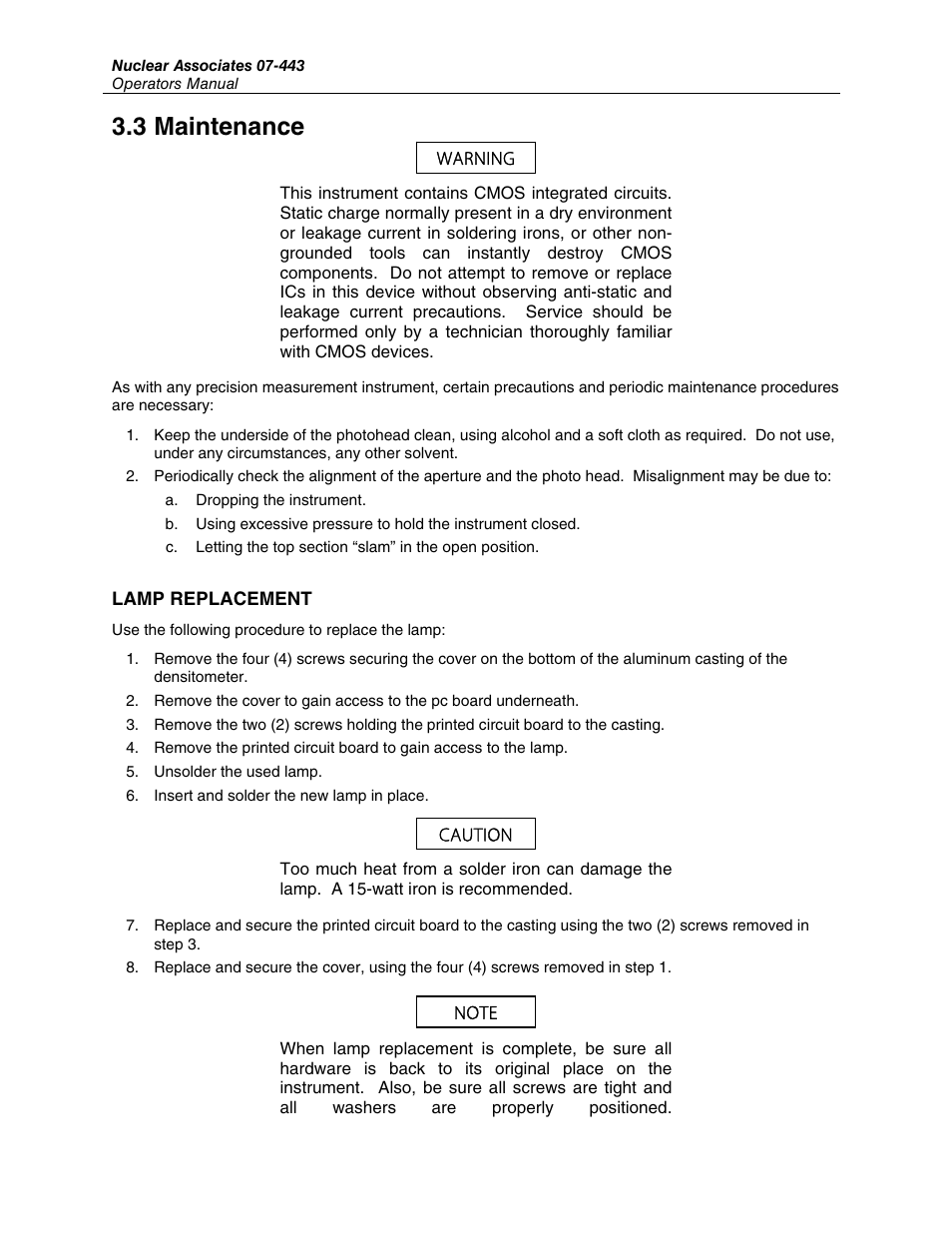 3 maintenance | Fluke Biomedical 07-443 User Manual | Page 12 / 14