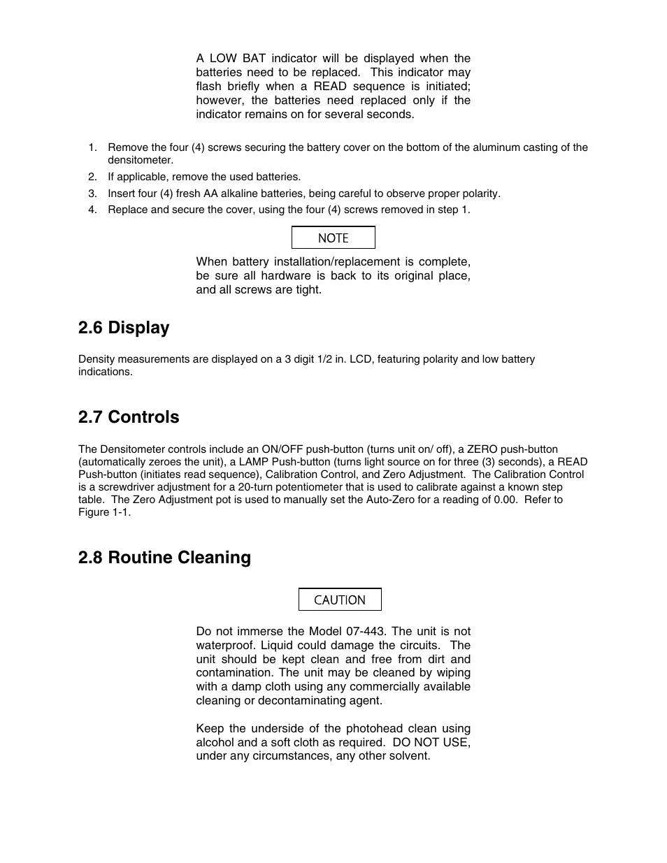 6 display, 7 controls, 8 routine cleaning | Fluke Biomedical 07-443 User Manual | Page 9 / 14