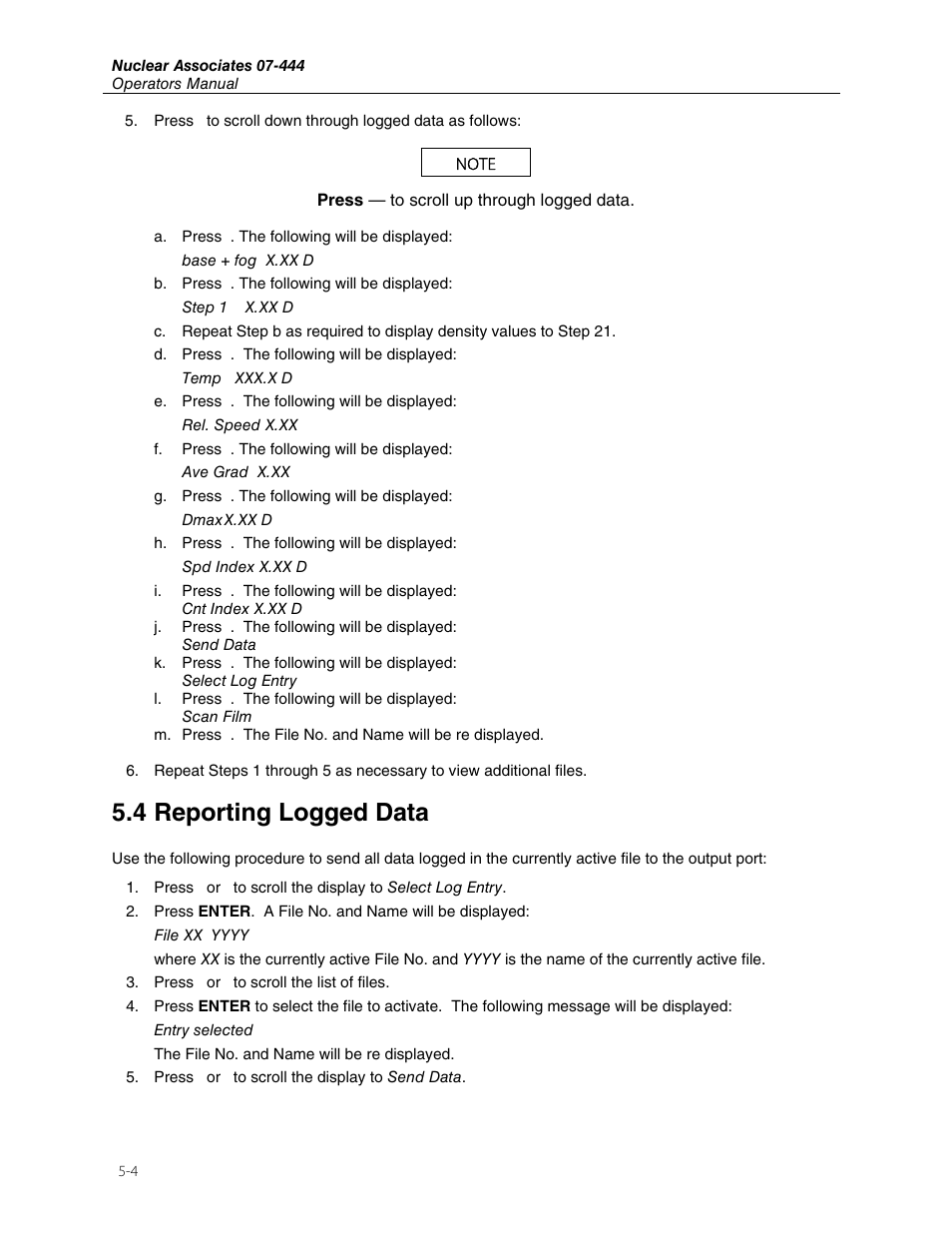 4 reporting logged data | Fluke Biomedical 07-444 User Manual | Page 38 / 46