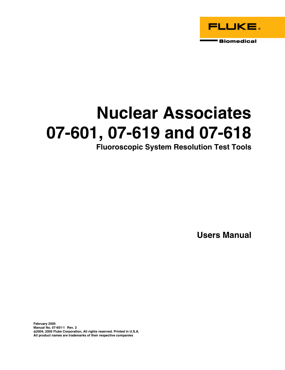 Fluke Biomedical 07-601 User Manual | 10 pages