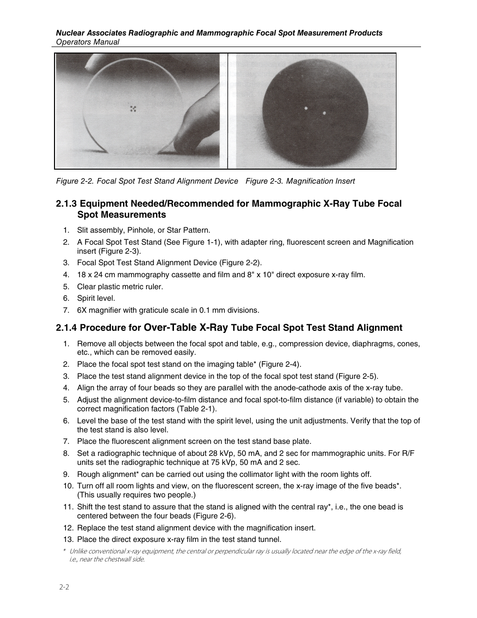 Over-table x-ray | Fluke Biomedical 07-611 User Manual | Page 8 / 20