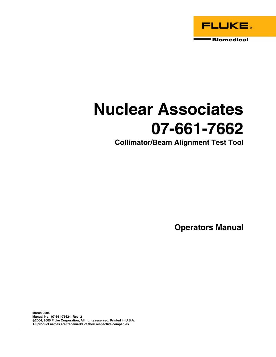 Fluke Biomedical 07-661-7662 User Manual | 12 pages