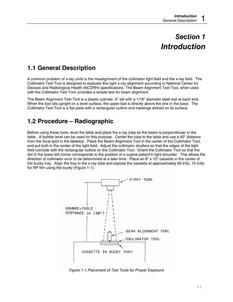 Introduction, 1 general description, 2 procedure – radiographic | Fluke Biomedical 07-661-7662 User Manual | Page 5 / 12