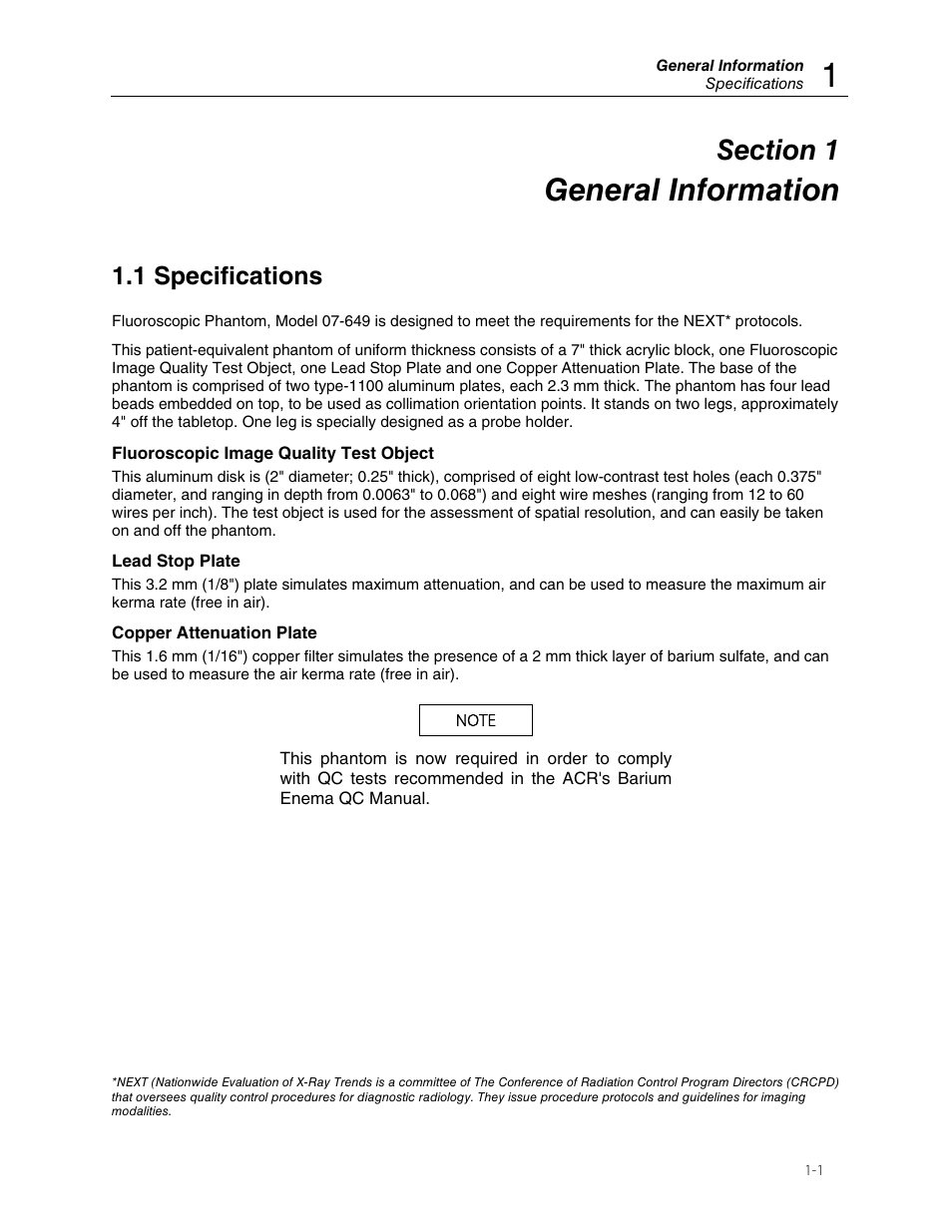 General information, 1 specifications | Fluke Biomedical 07-649 User Manual | Page 5 / 14