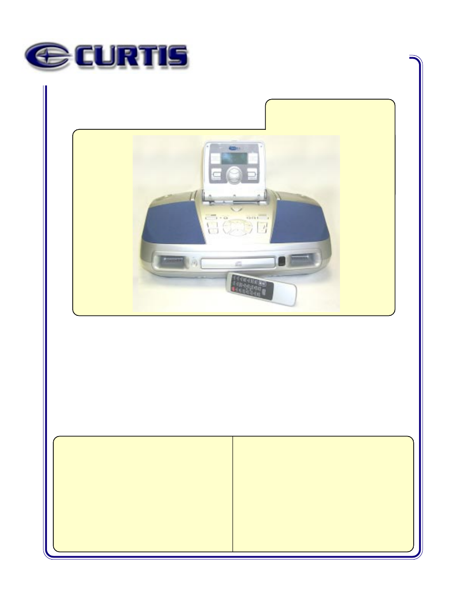 Curtis RCD253 User Manual | 1 page