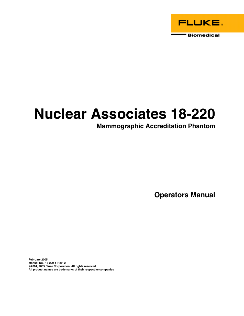 Fluke Biomedical 18-220 User Manual | 10 pages