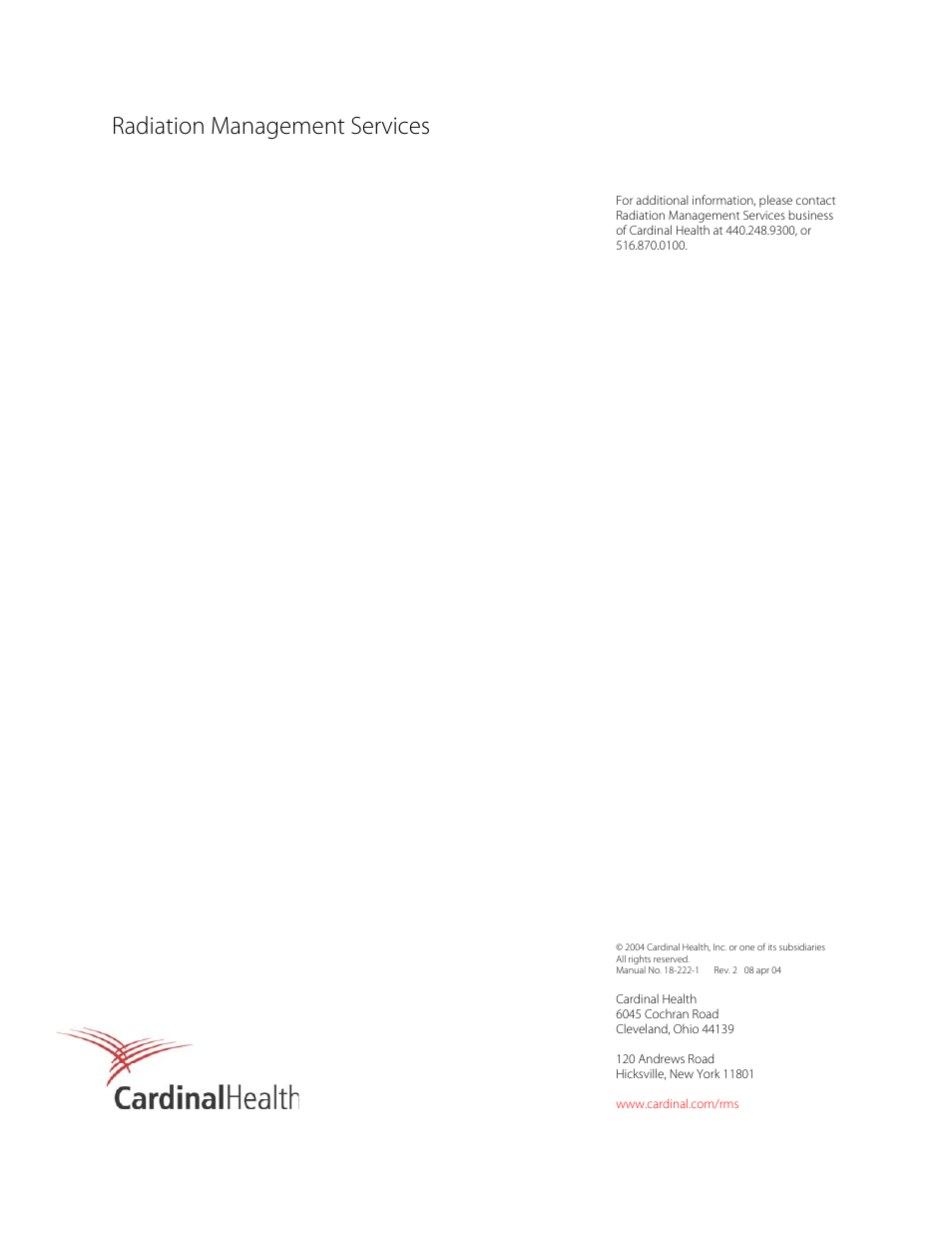 Radiation management services | Fluke Biomedical 18-222 User Manual | Page 18 / 18