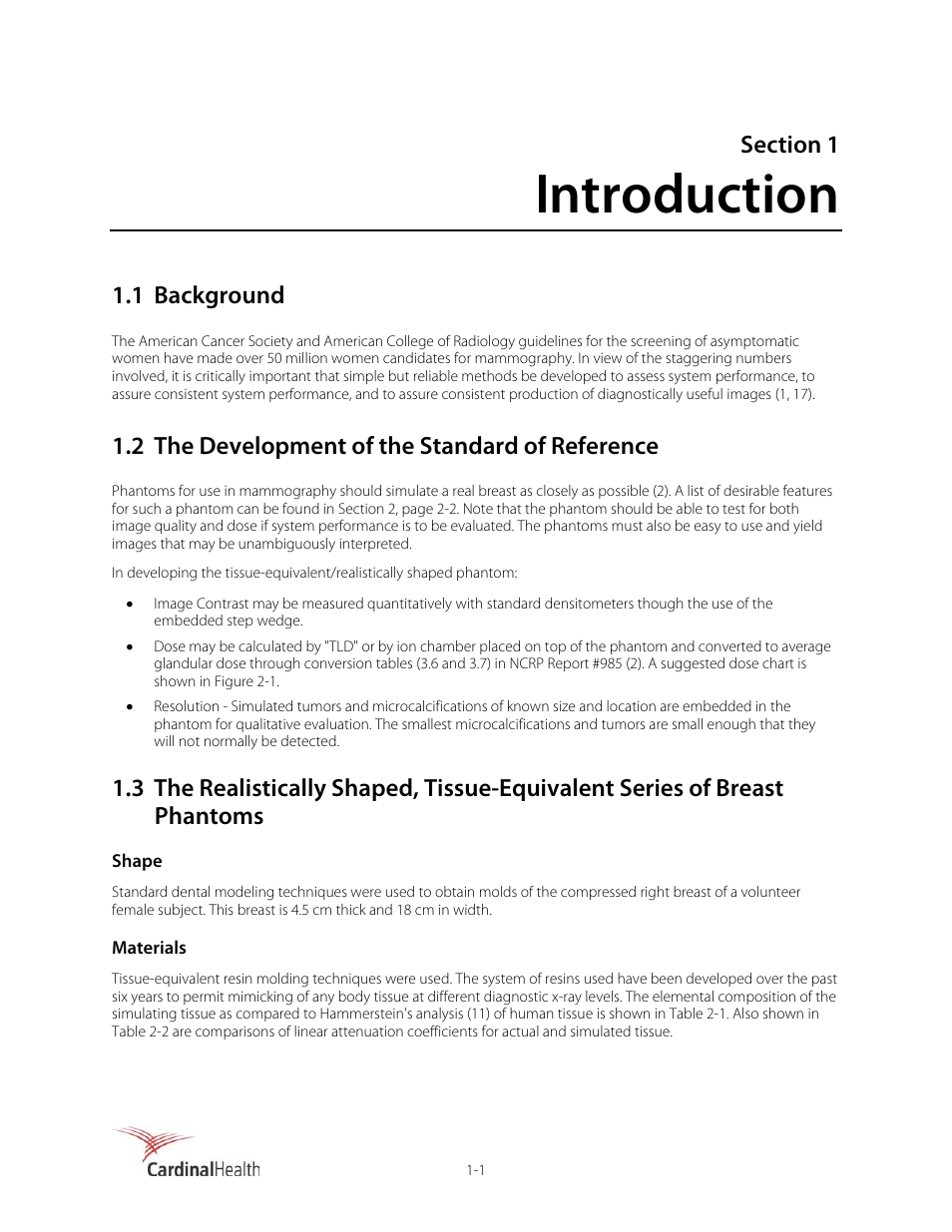 Introduction, 1 background, 2 the development of the standard of reference | Fluke Biomedical 18-222 User Manual | Page 5 / 18