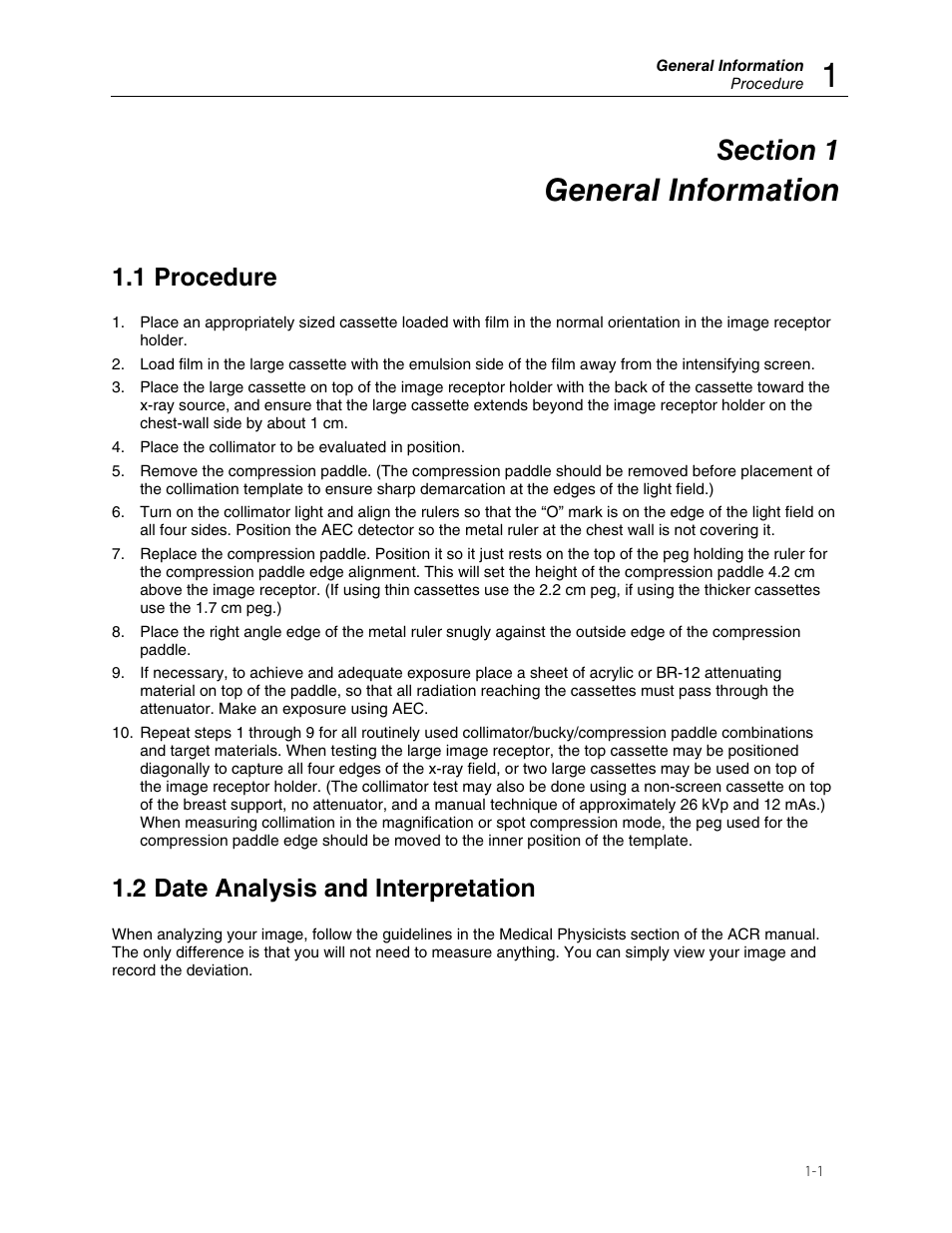 General information, 1 procedure, 2 date analysis and interpretation | Fluke Biomedical 18-303 User Manual | Page 5 / 6