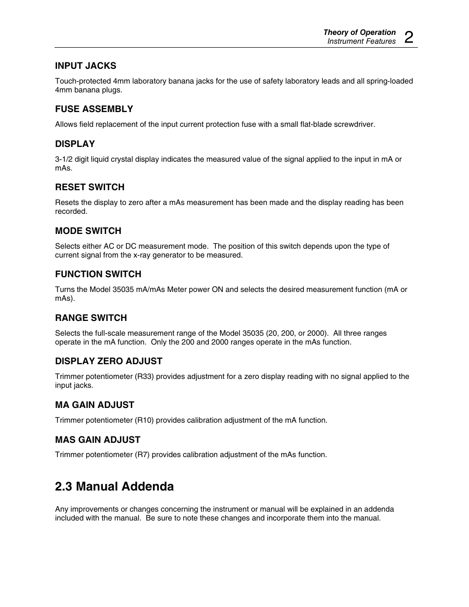 3 manual addenda | Fluke Biomedical 35035 User Manual | Page 9 / 19