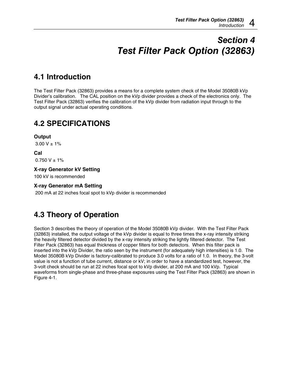1 introduction, 2 specifications, 3 theory of operation | Fluke Biomedical 35080B User Manual | Page 21 / 70