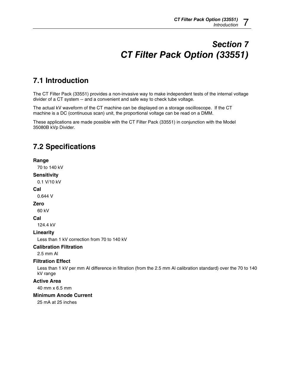1 introduction, 2 specifications | Fluke Biomedical 35080B User Manual | Page 37 / 70