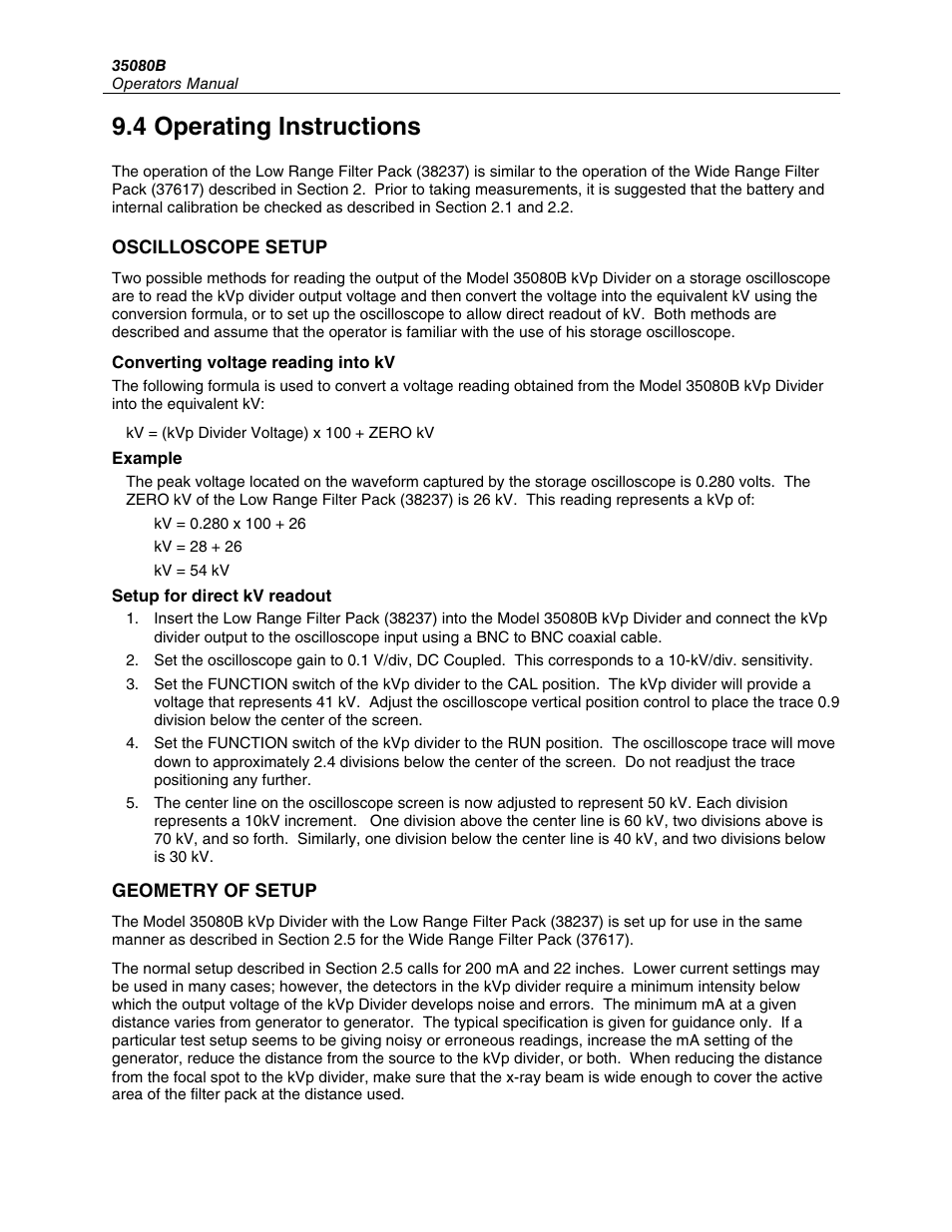 4 operating instructions | Fluke Biomedical 35080B User Manual | Page 46 / 70