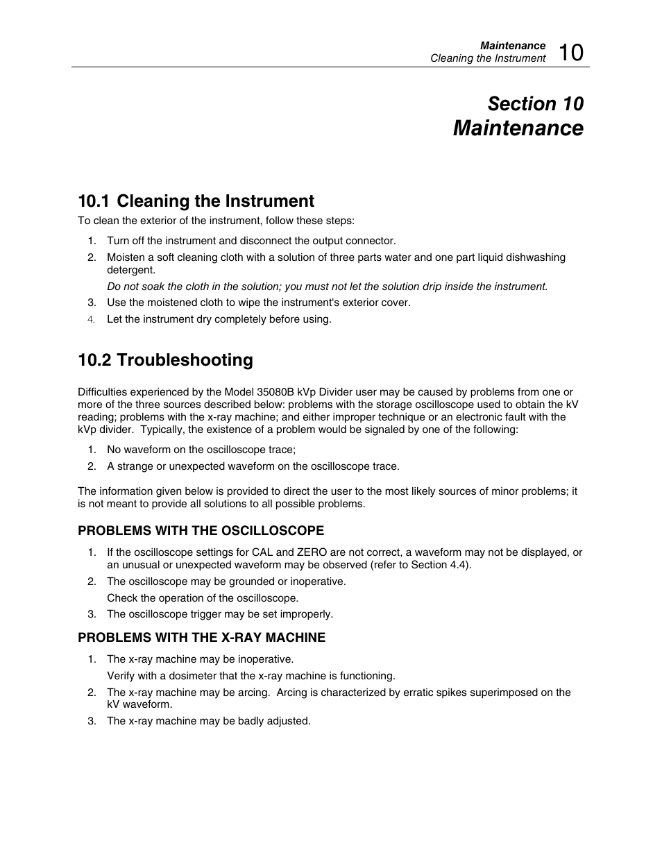 Maintenance, 1 cleaning the instrument, 2 troubleshooting | Fluke Biomedical 35080B User Manual | Page 49 / 70