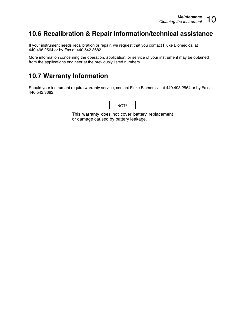 7 warranty information | Fluke Biomedical 35080B User Manual | Page 55 / 70