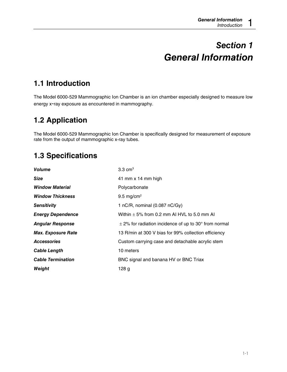 General information, 1 introduction, 2 application | 3 specifications | Fluke Biomedical 6000-529 User Manual | Page 5 / 16