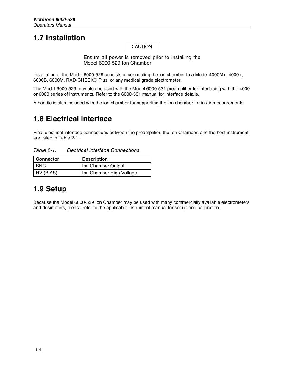 7 installation, 8 electrical interface, 9 setup | Fluke Biomedical 6000-529 User Manual | Page 8 / 16